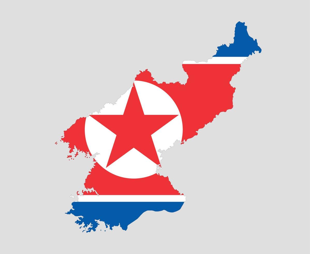 Nordkorea-Flagge nationales Asien-Emblem Kartensymbol Vektor Illustration abstraktes Gestaltungselement