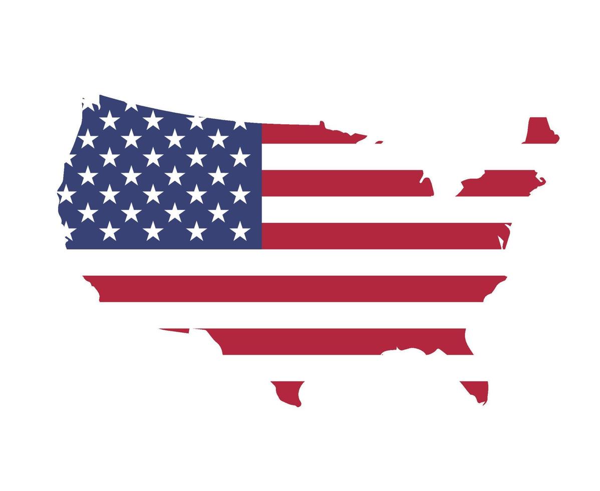Förenta staternas flagga nationella nordamerika emblem karta ikon vektor illustration abstrakt designelement