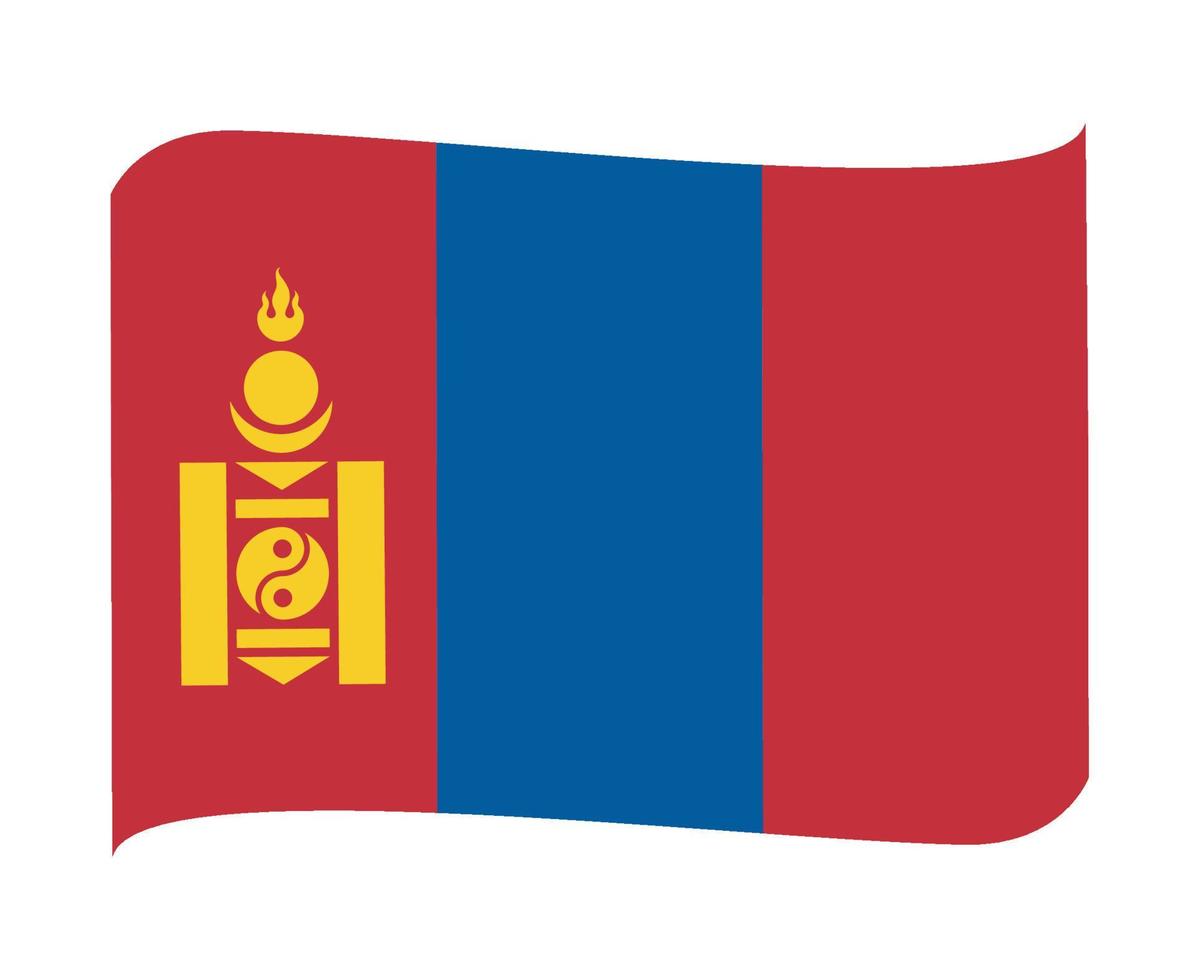 mongoliet flagga nationella asien emblem band ikon vektor illustration abstrakt designelement
