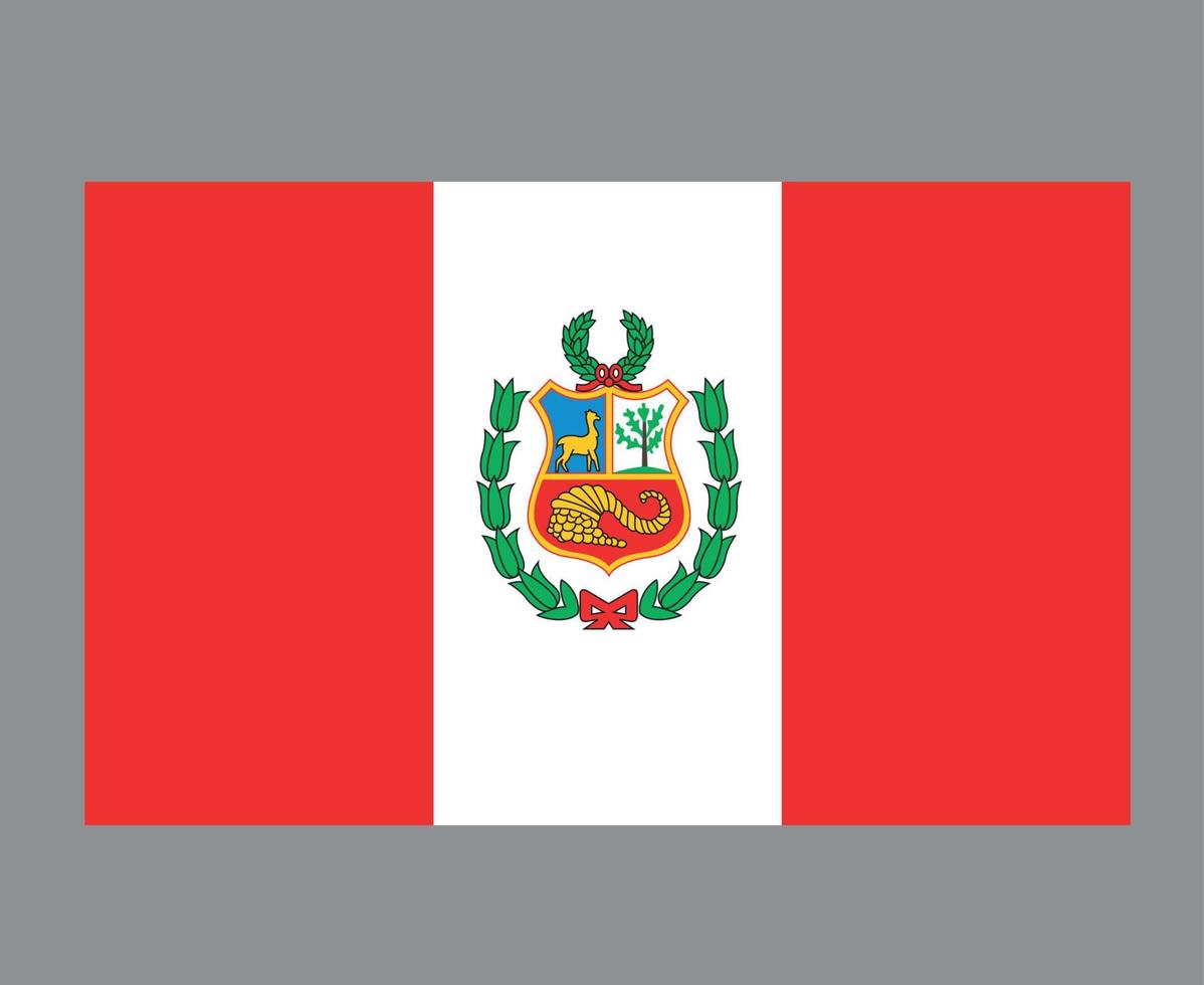 Peru-Flagge nationales amerikanisches lateinisches Emblem Symbol Symbol Vektor Illustration abstraktes Gestaltungselement