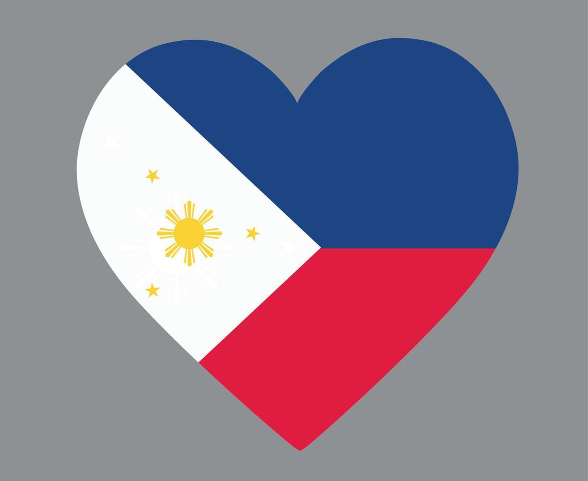 Philippinen-Flagge nationales Asien-Emblem Herzsymbol Vektor Illustration abstraktes Gestaltungselement