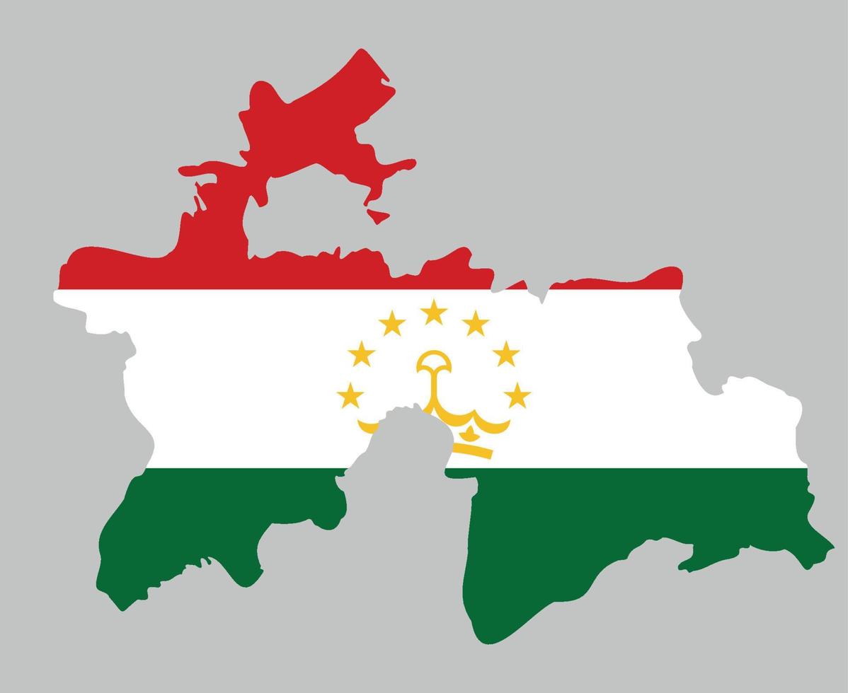 Tadschikistan-Flagge nationales Asien-Emblem Kartensymbol Vektor Illustration abstraktes Gestaltungselement