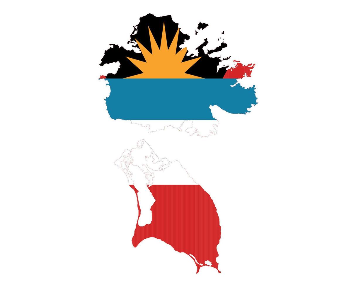 Antigua und Barbuda-Flagge nationales Nordamerika-Emblem Kartensymbol Vektor Illustration abstraktes Gestaltungselement