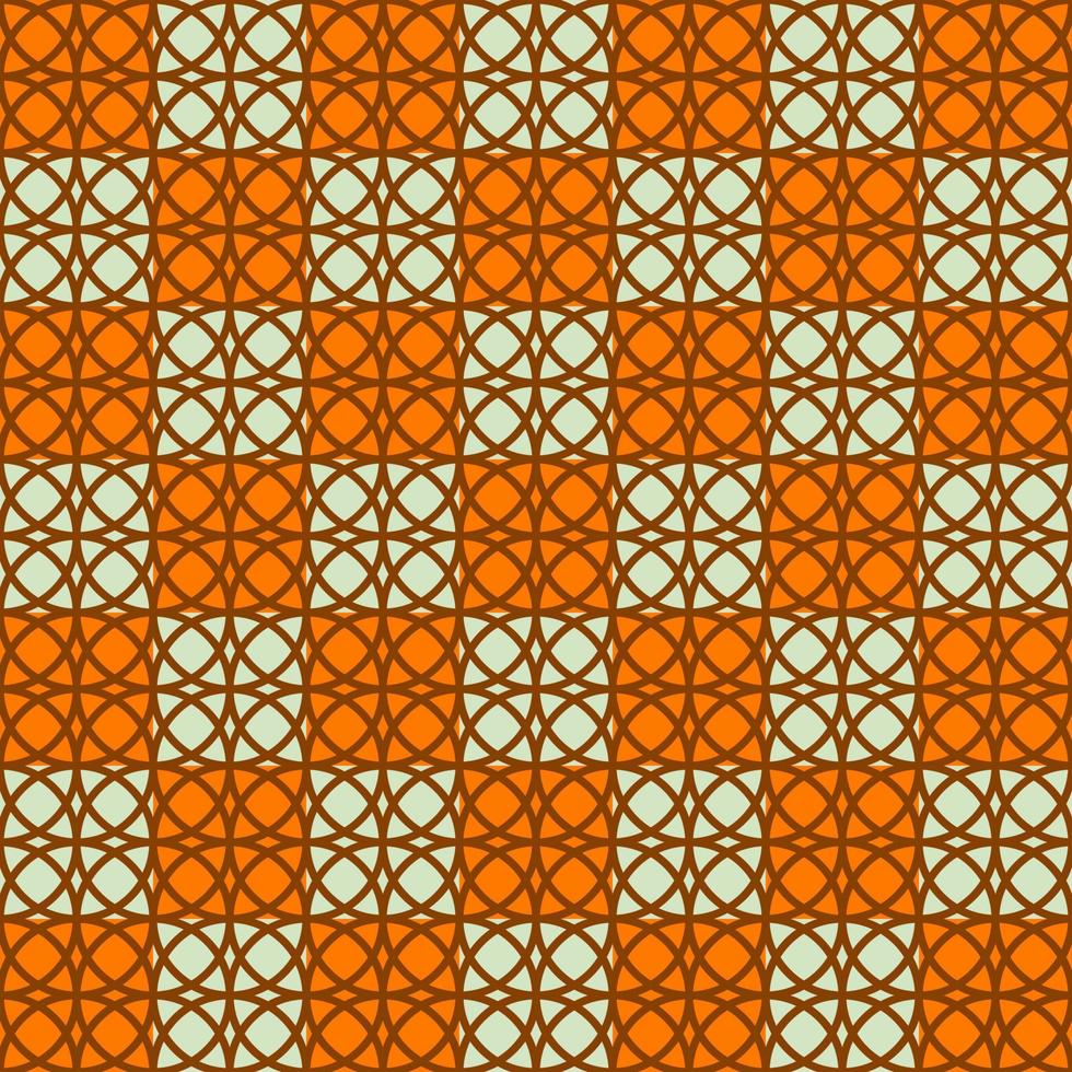 das kreisförmige Musterdesign ist auf einem orangefarbenen Schachbrett gestapelt. es sieht aus wie ein Glasmosaik. vektor