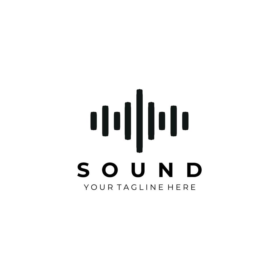 sound logo linie kunst vektor illustration design kreativ natur minimalistisch monoline umriss linear einfach modern