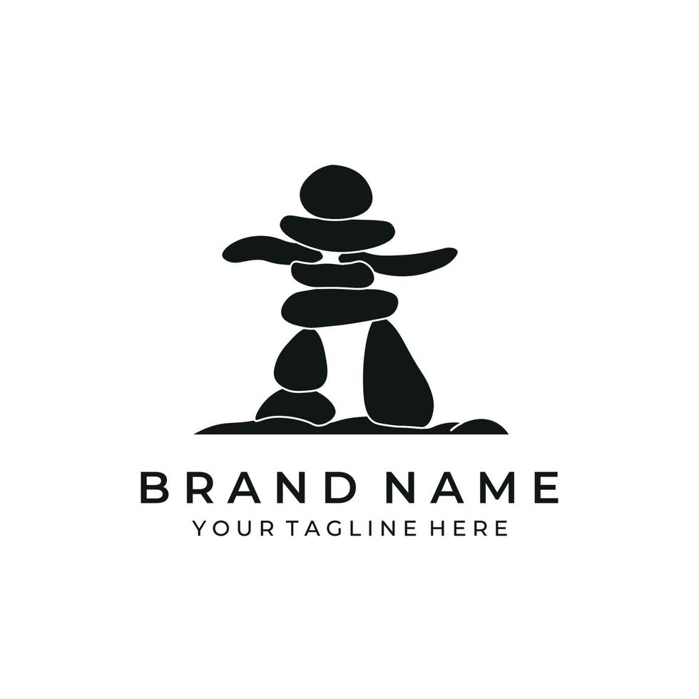 steine balance logo illustration design vektor natürlich vintage natur spa flach zen business isoliert yoga entspannung kreativ