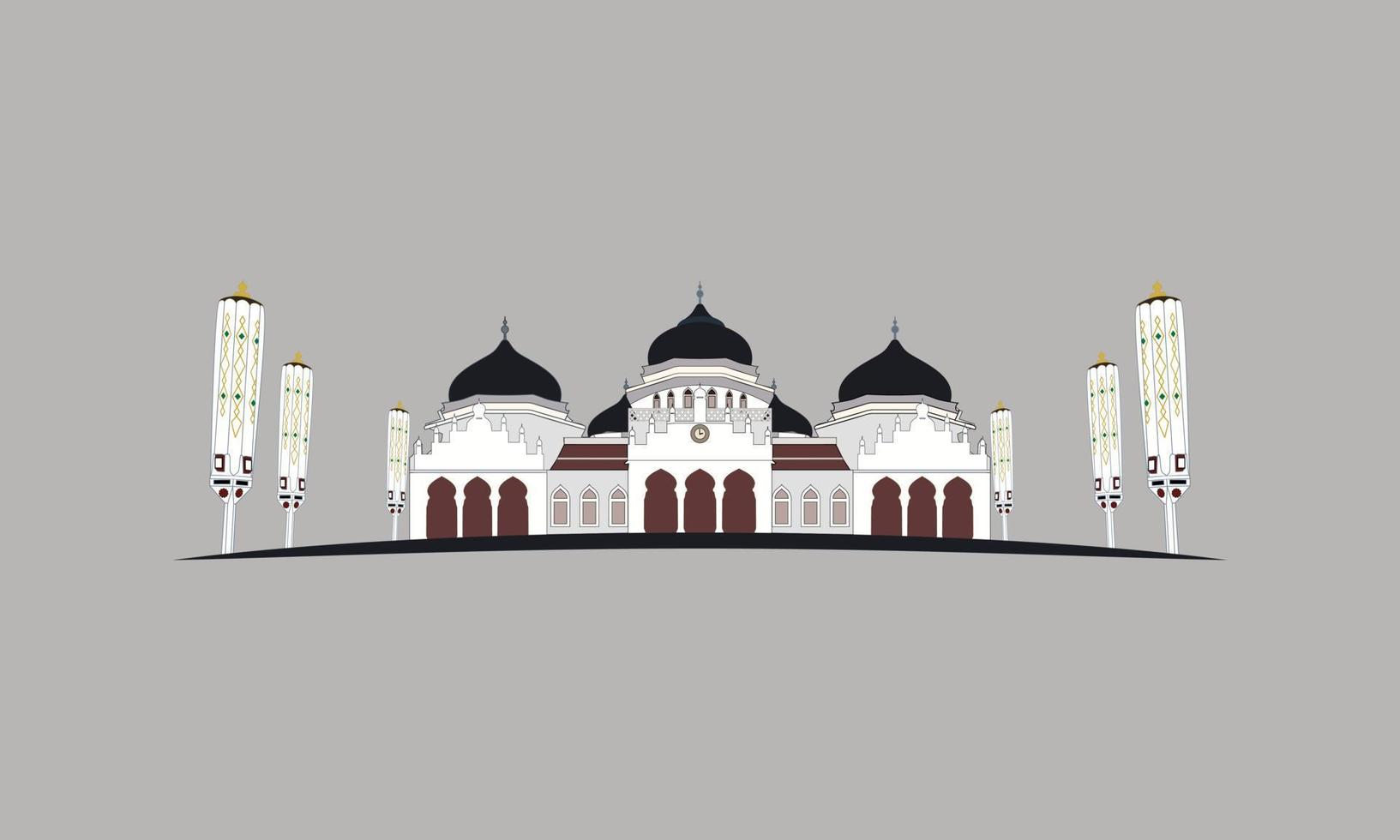 stora moskén vektorillustration på enfärgad bakgrund vektor