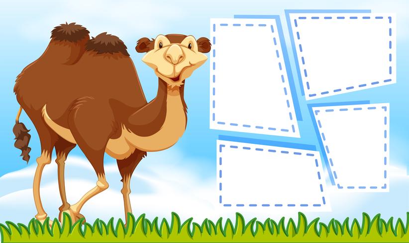 Kamel auf Notizvorlage vektor