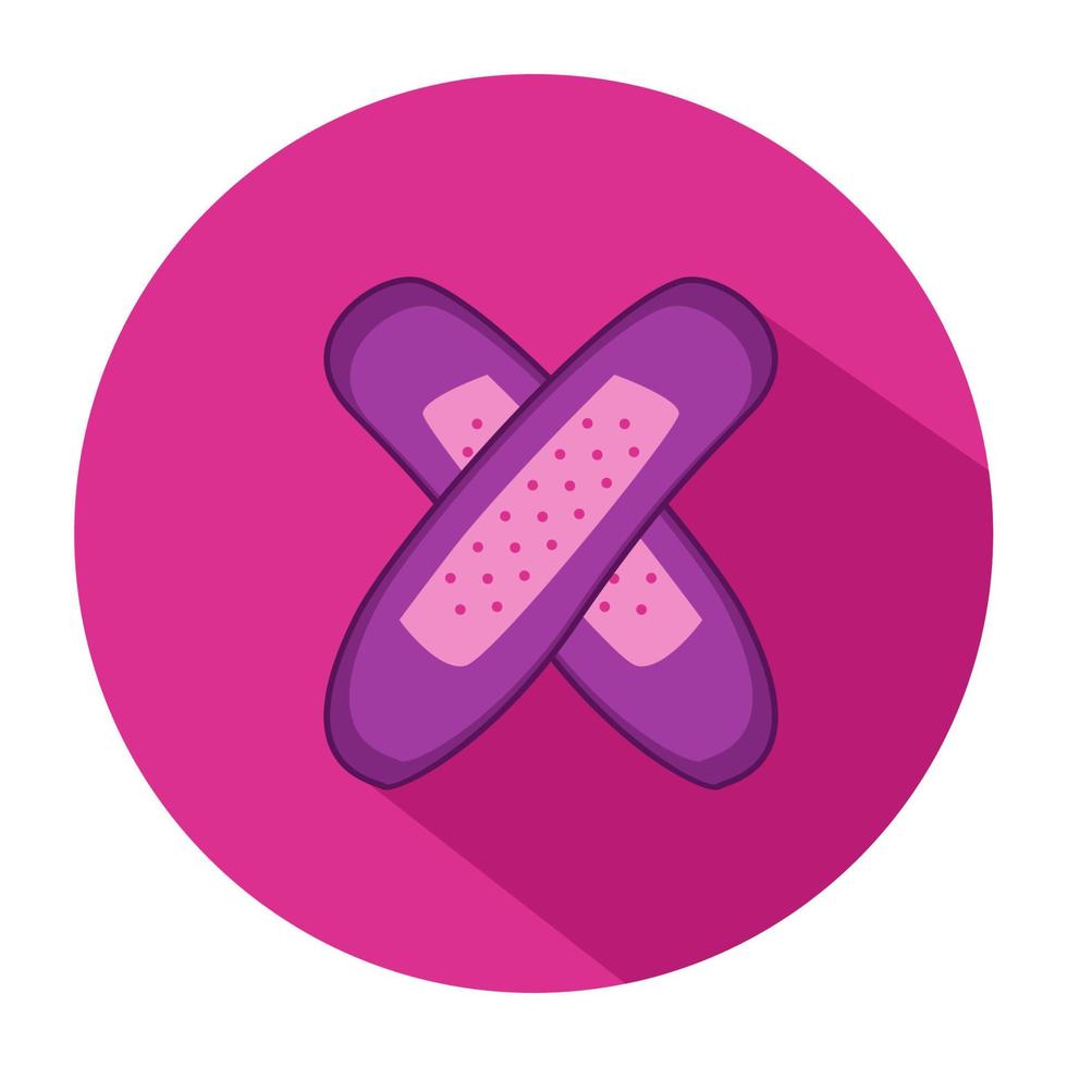 Pflastersymbol für Medizinsymbol auf rosa Hintergrund vektor