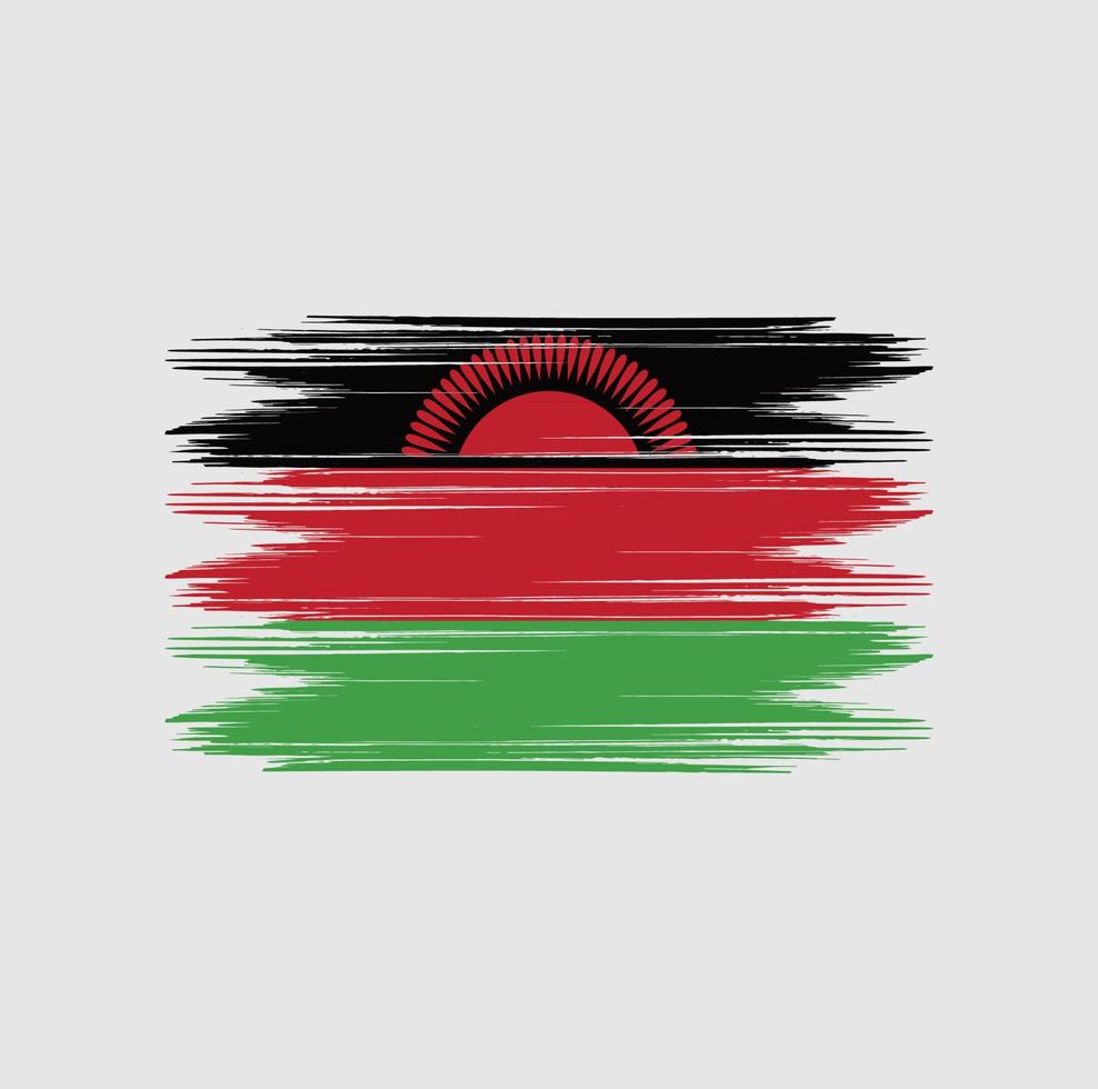 malawi flagge bürste vektor