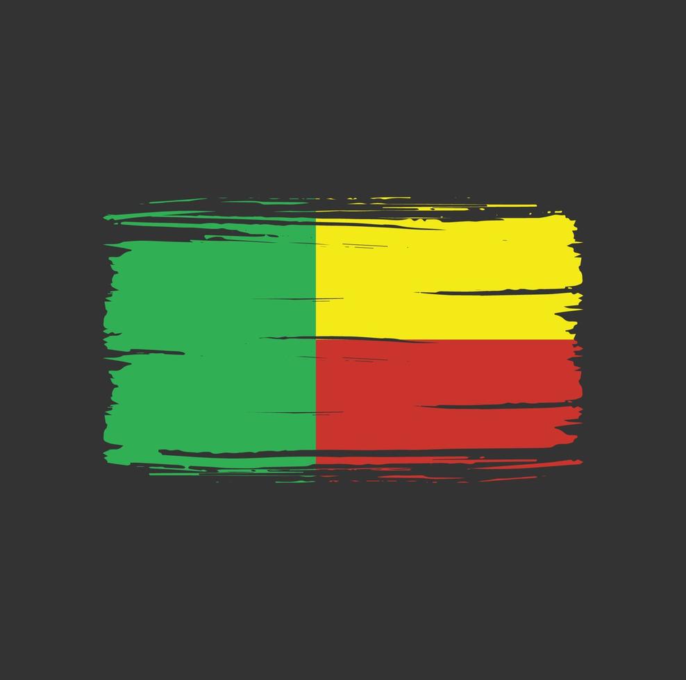 benin flagge pinselstrich. Nationalflagge vektor