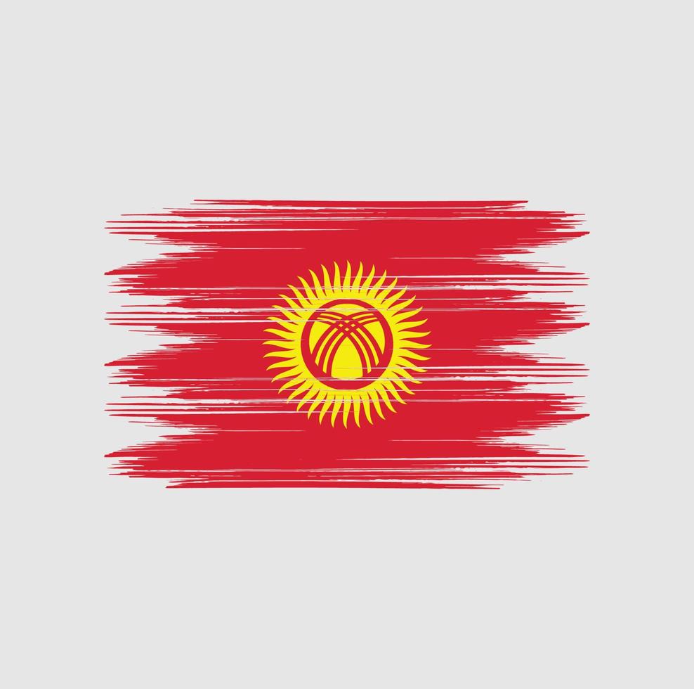 kirgisistan flagge bürste vektor