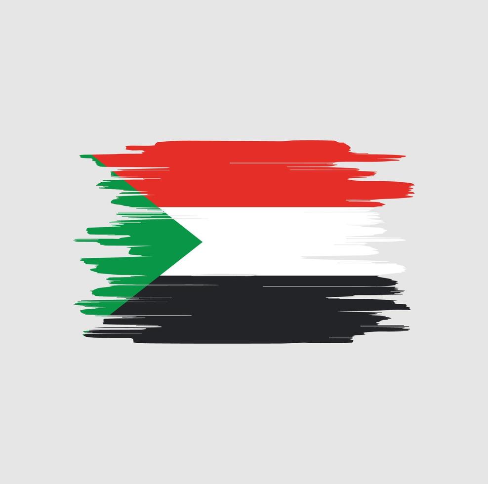Pinselstriche der Sudan-Flagge vektor