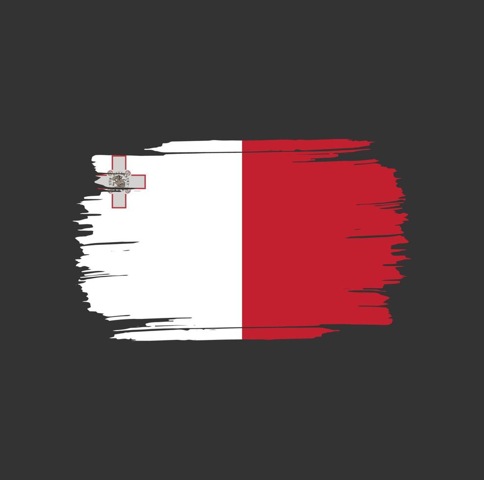 malta flagga penseldrag. nationella flaggan vektor