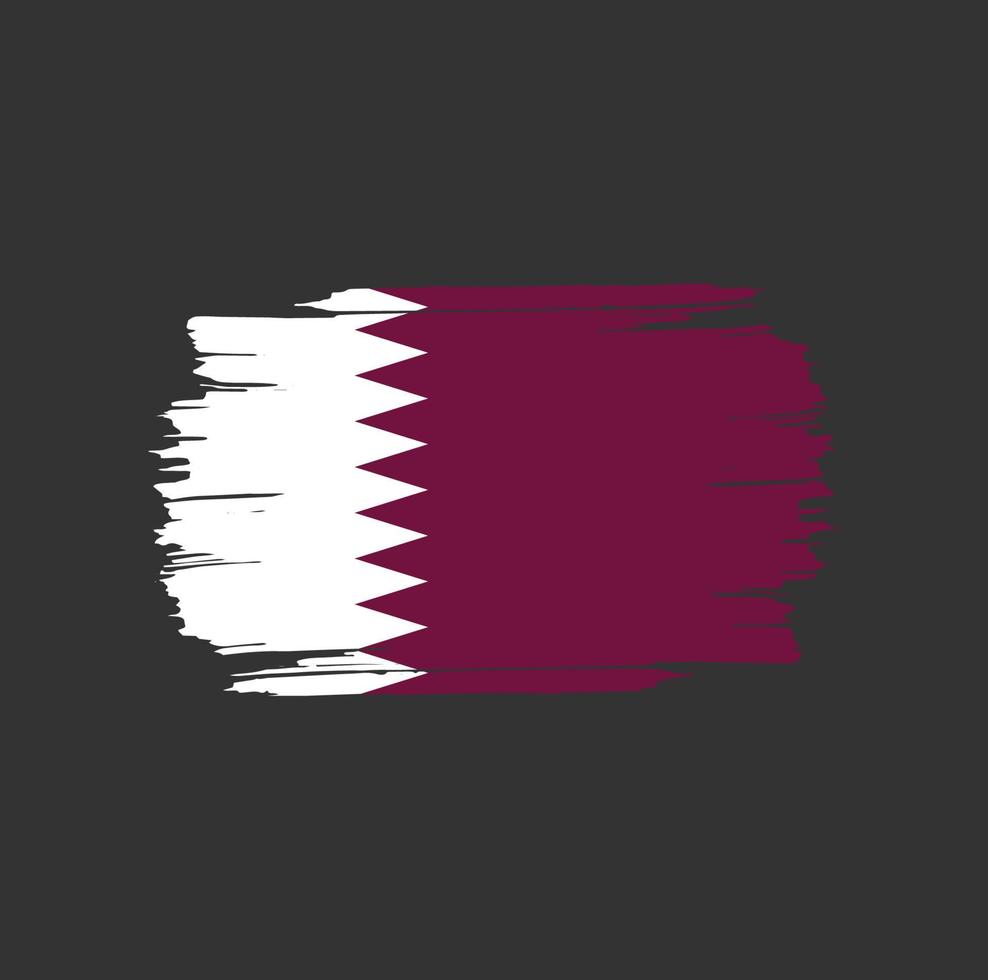 qatar flagga penseldrag. nationella flaggan vektor