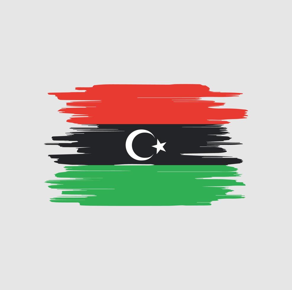 libyen flagge pinselstriche vektor