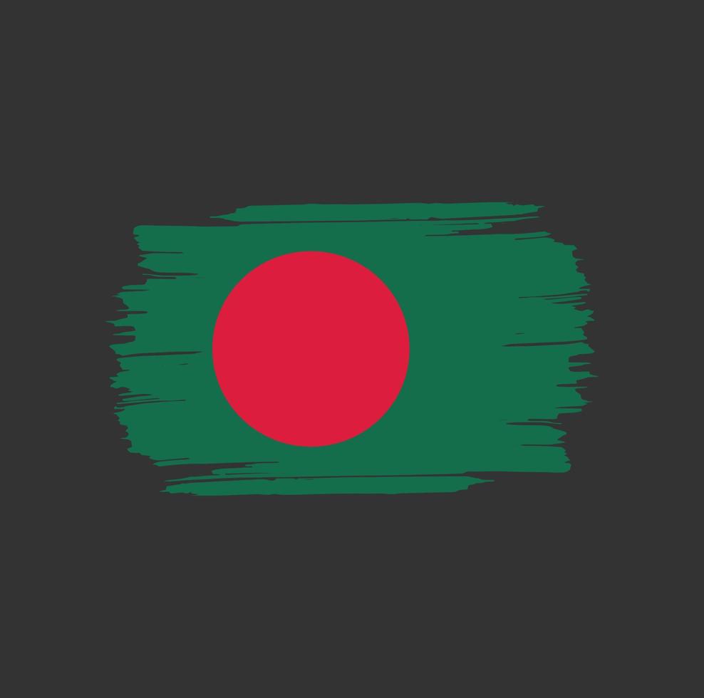 Pinselstriche der bangladeschischen Flagge. nationale Landesflagge vektor