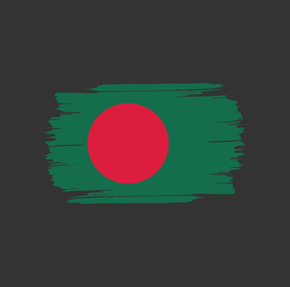 bangladesh flagga penseldrag. nationella flaggan vektor