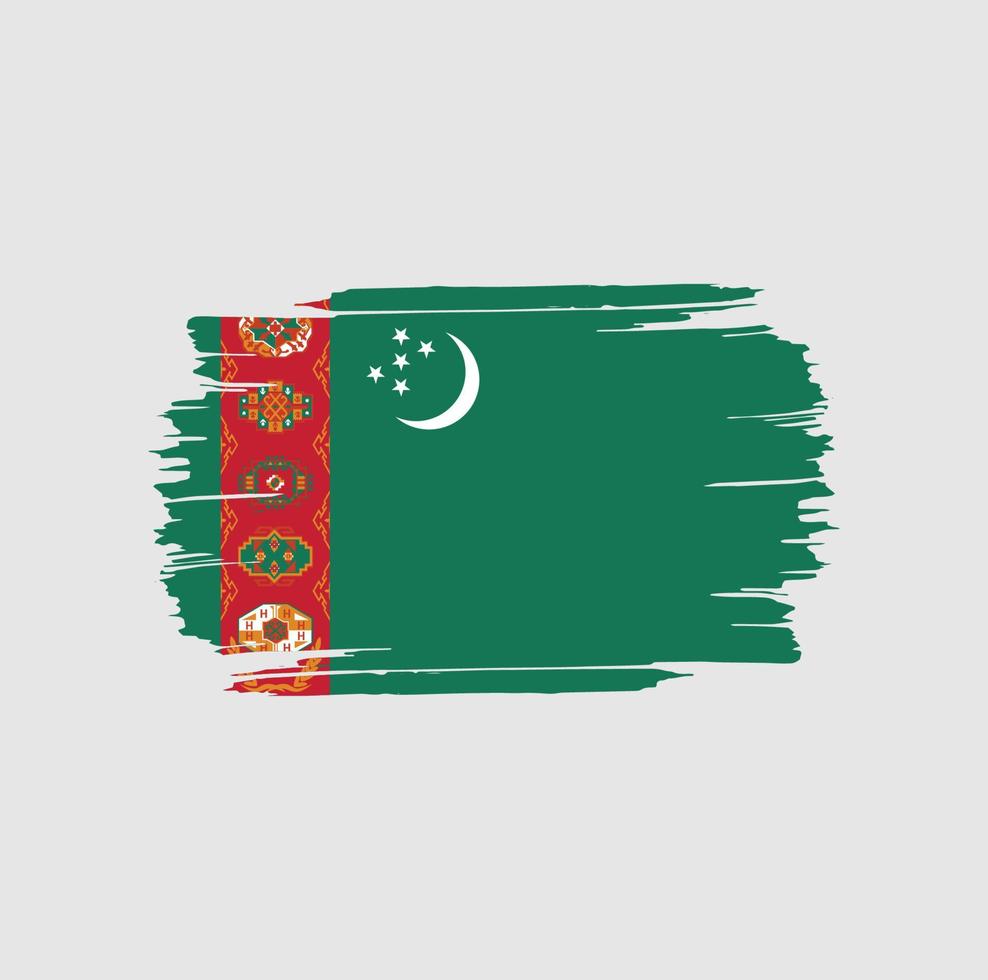 turkmenistan flagga penseldrag. nationella flaggan vektor