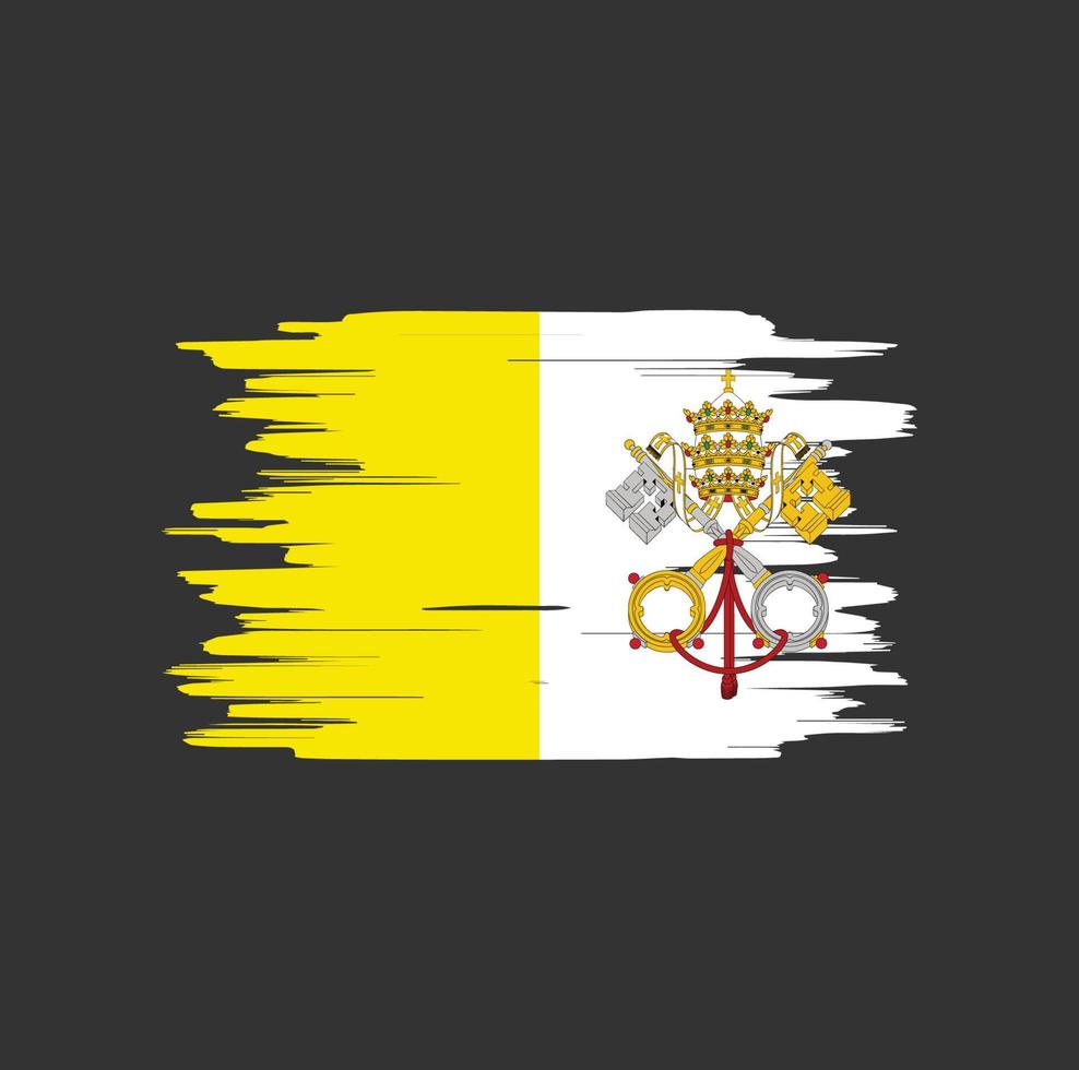 Vatikanens flagga penseldrag vektor