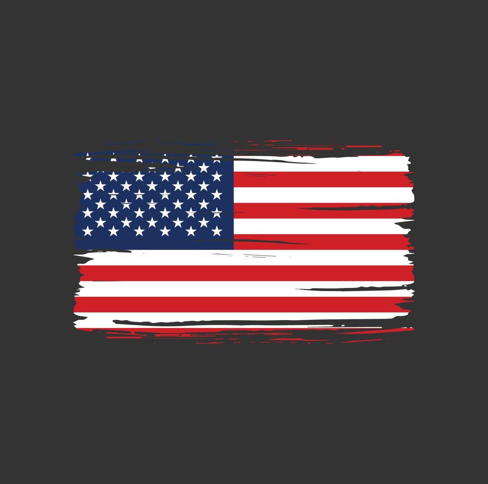 amerikanska flaggan penseldrag. National flagga vektor