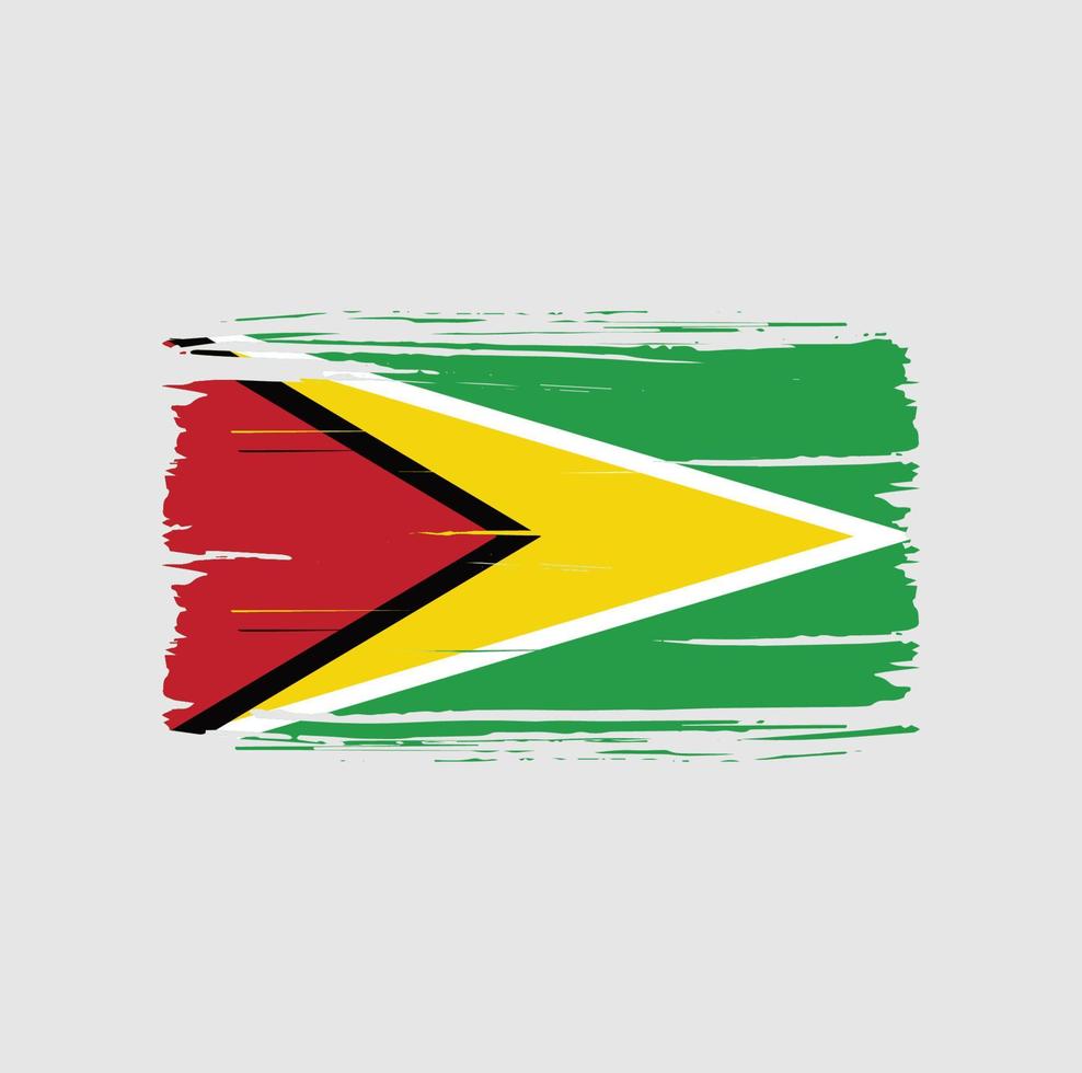 guyana flagga penseldrag. National flagga vektor