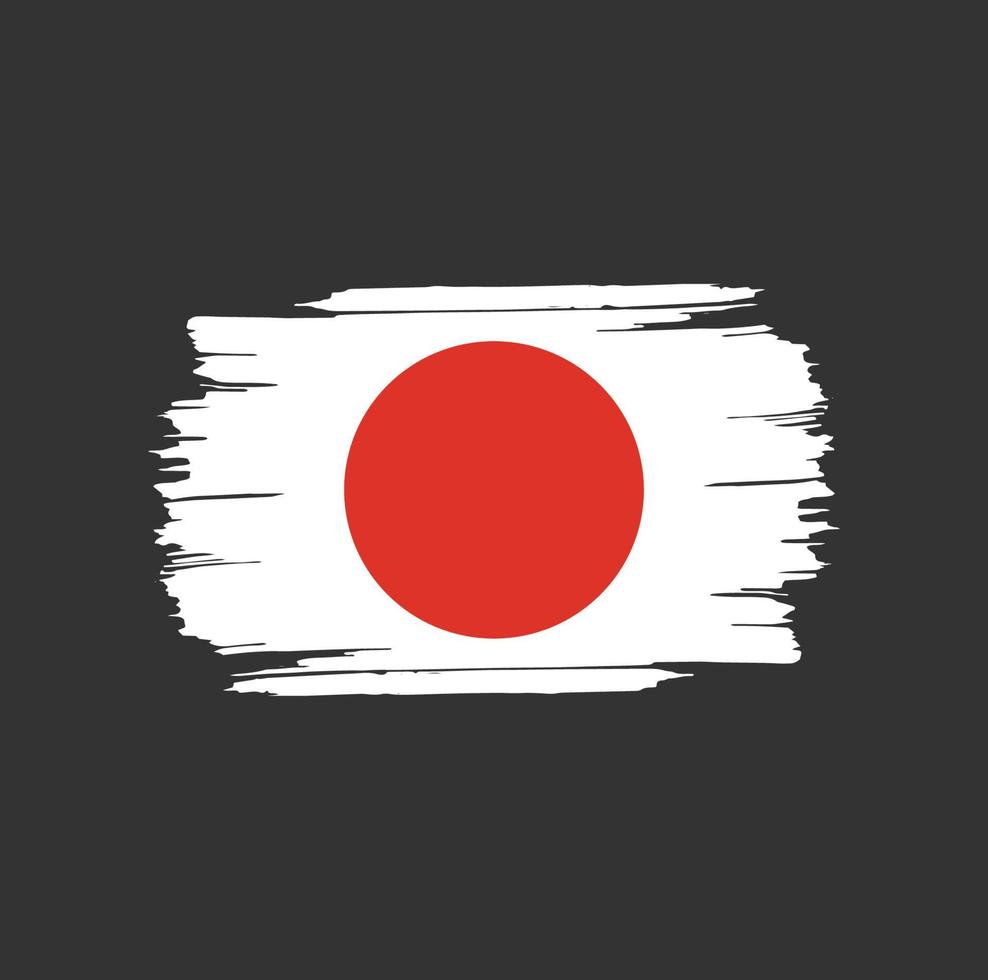 japanische flagge pinselstriche. nationale Landesflagge vektor