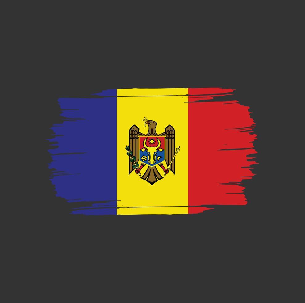 moldaviens flagga penseldrag. nationella flaggan vektor