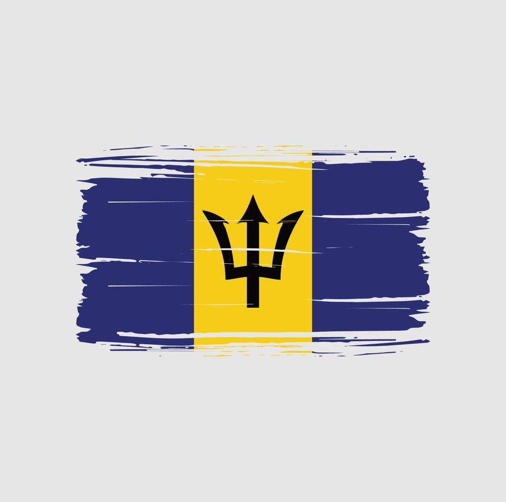 barbados flagge pinselstrich. Nationalflagge vektor