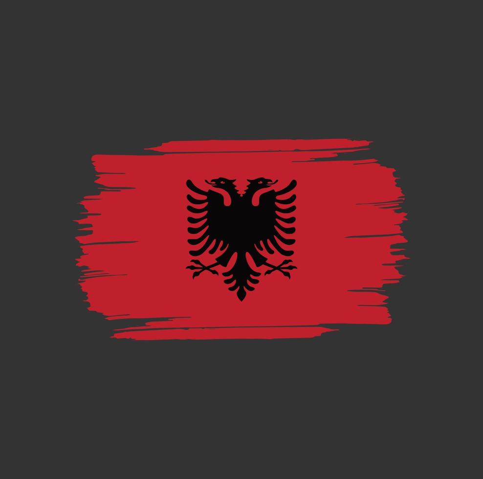 Albaniens flagga penseldrag. nationella flaggan vektor