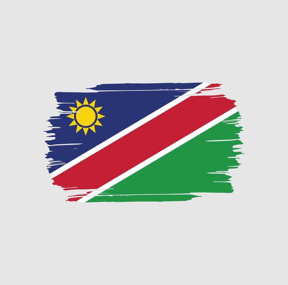 Namibia flagga penseldrag. nationella flaggan vektor