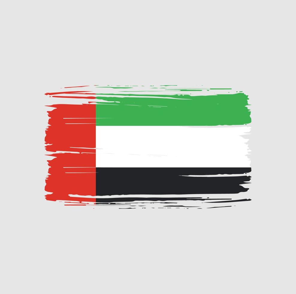 Pinselstrich der Flagge der Vereinigten Arabischen Emirate. Nationalflagge vektor