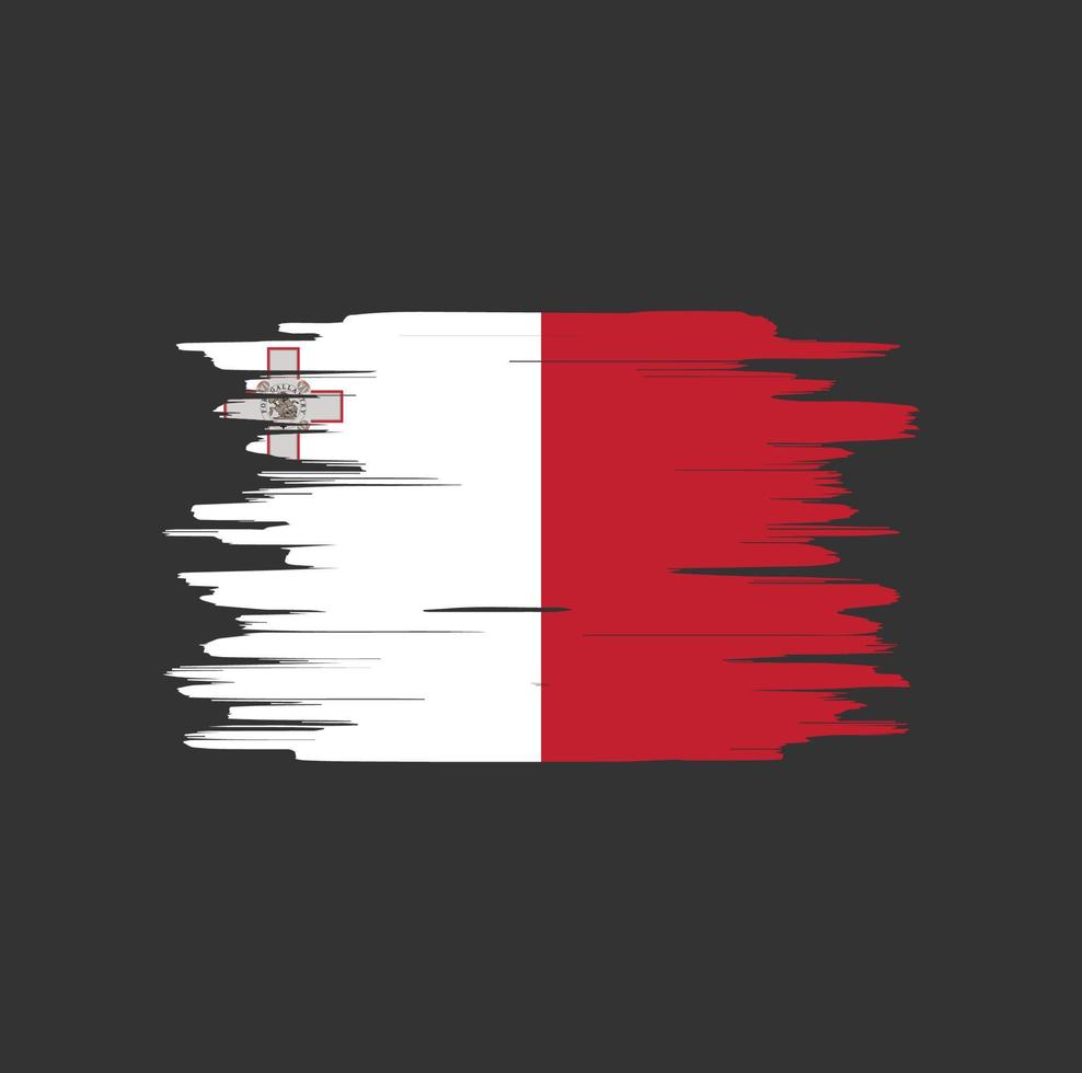 malta flagge pinselstriche vektor