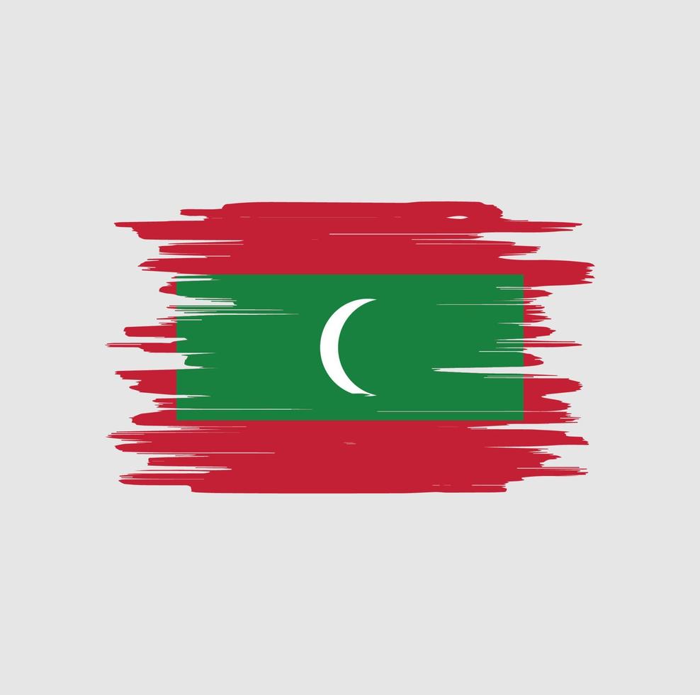 maldivernas flagga penseldrag vektor