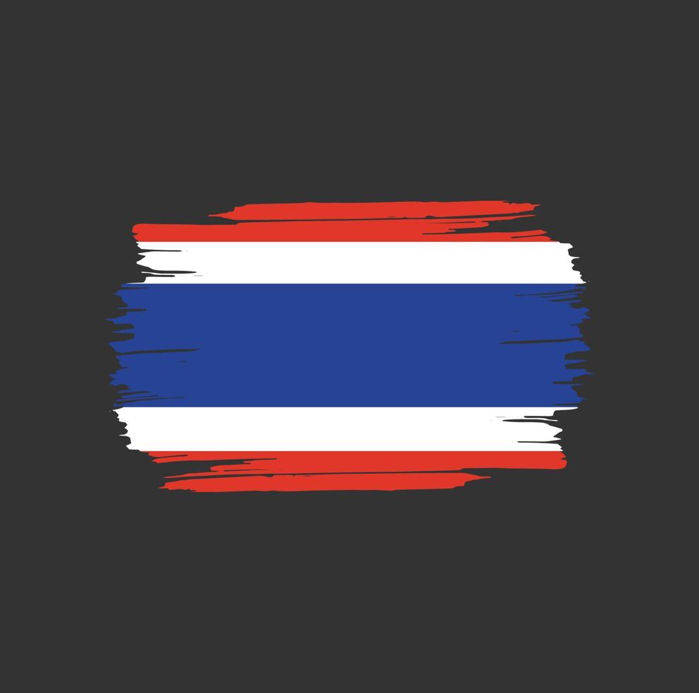 thailands flagga penseldrag. nationella flaggan vektor