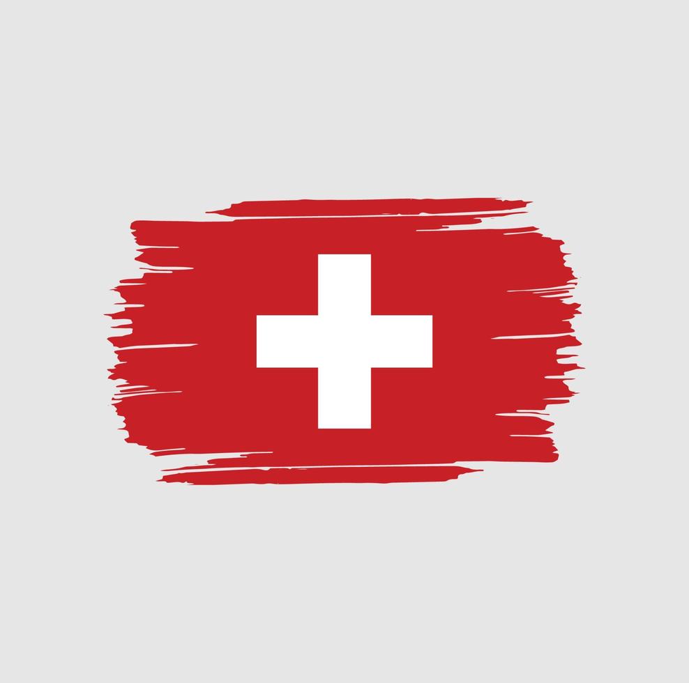 Pinselstriche der Schweizer Flagge. nationale Landesflagge vektor