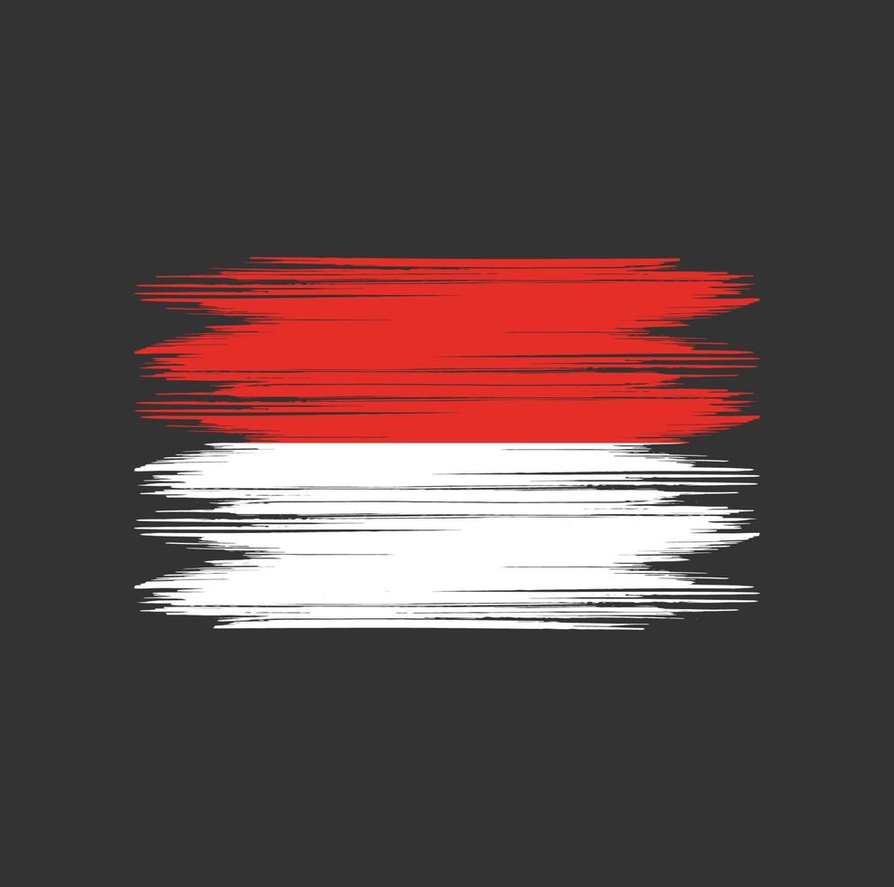 indonesien flagge bürste vektor