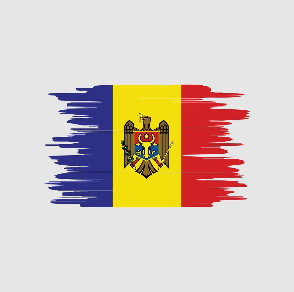 moldaviens flagga penseldrag vektor