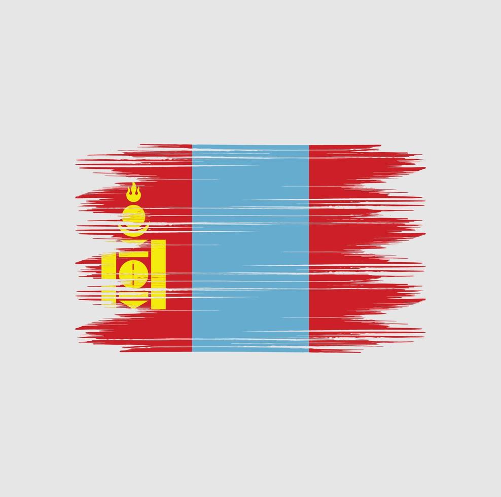 Mongoliets flaggborste vektor