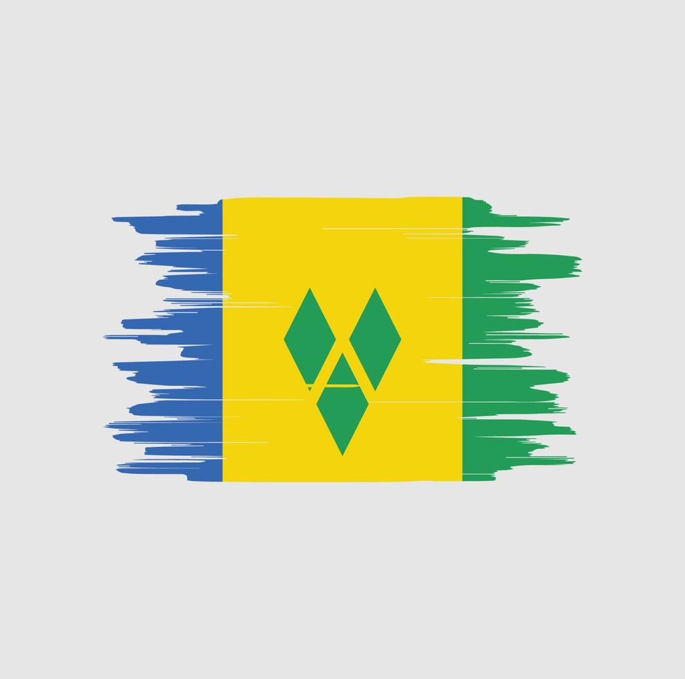 saint vincent och grenadinernas flagga penseldrag vektor