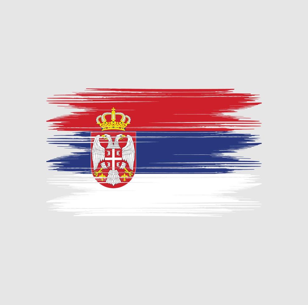 serbien flagge bürste vektor