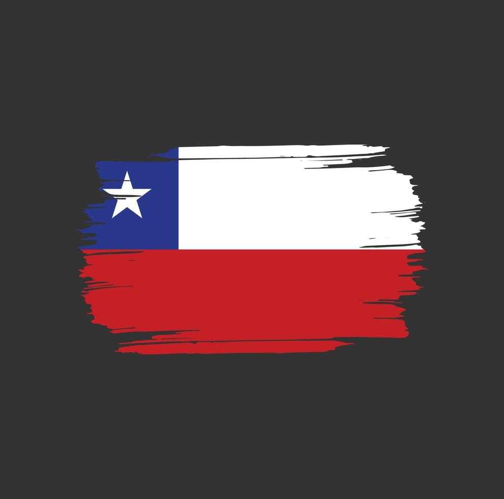 chile flagga penseldrag. nationella flaggan vektor