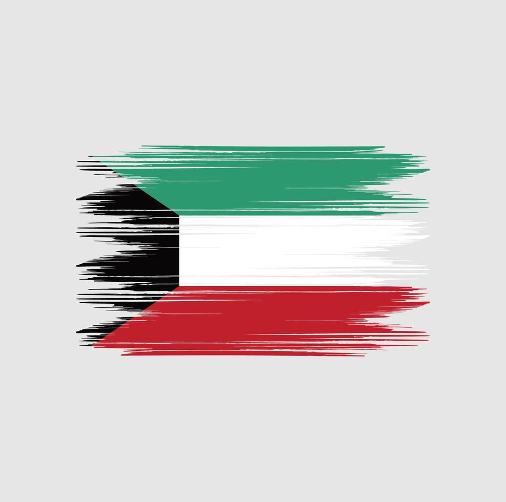 Kuwait flaggborste vektor