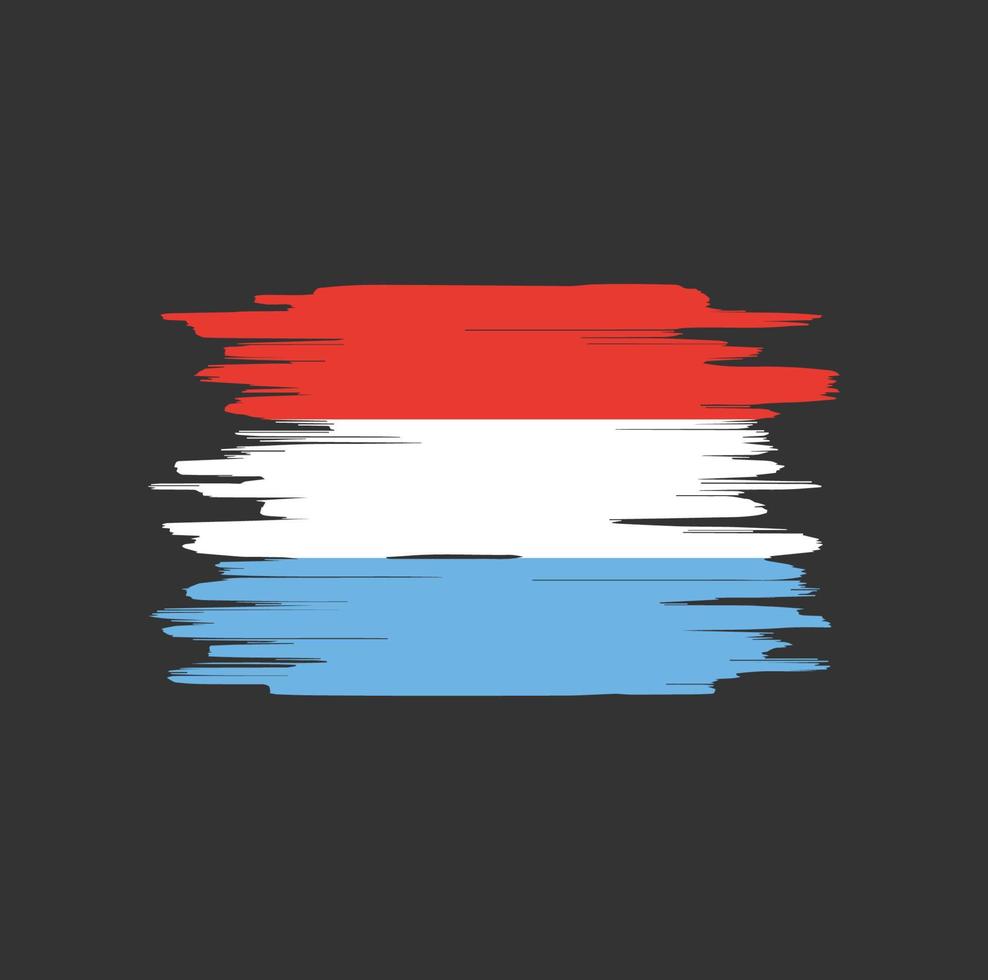 luxemburgische flagge pinselstriche vektor