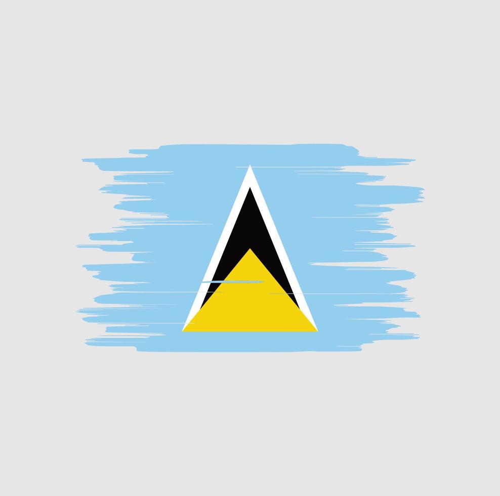 St. Lucia Flagge Pinselstriche vektor