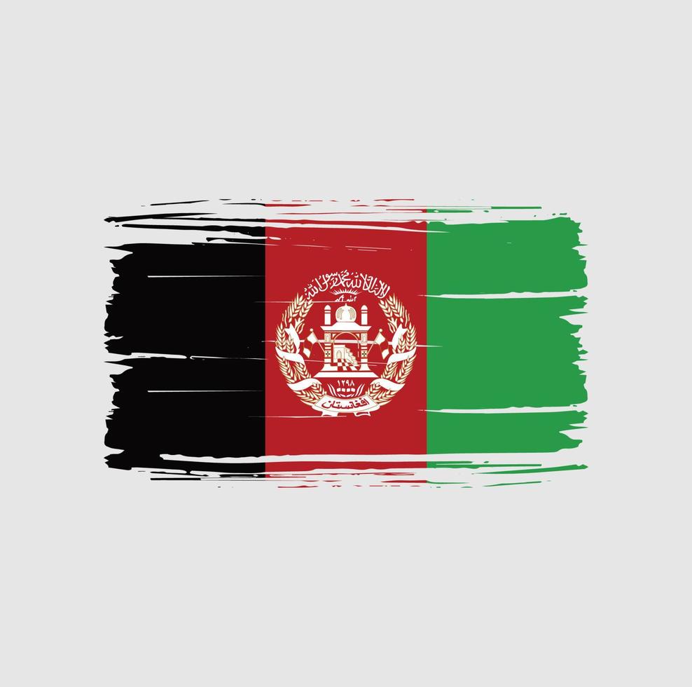 Pinselstrich der afghanischen Flagge. Nationalflagge vektor