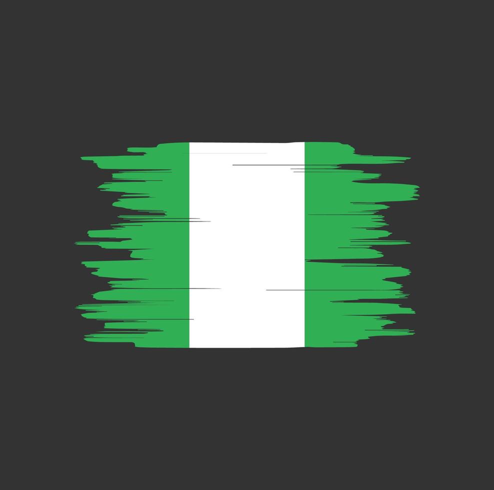 nigerias flagga penseldrag vektor