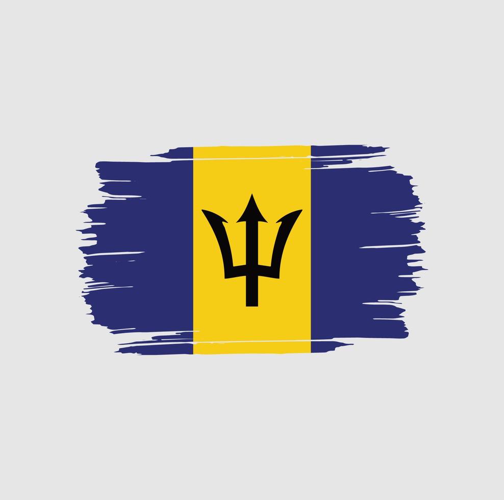 pinselstriche der barbados-flagge. nationale Landesflagge vektor