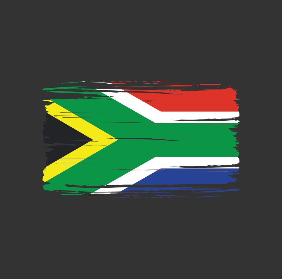 sydafrika flagga penseldrag. National flagga vektor