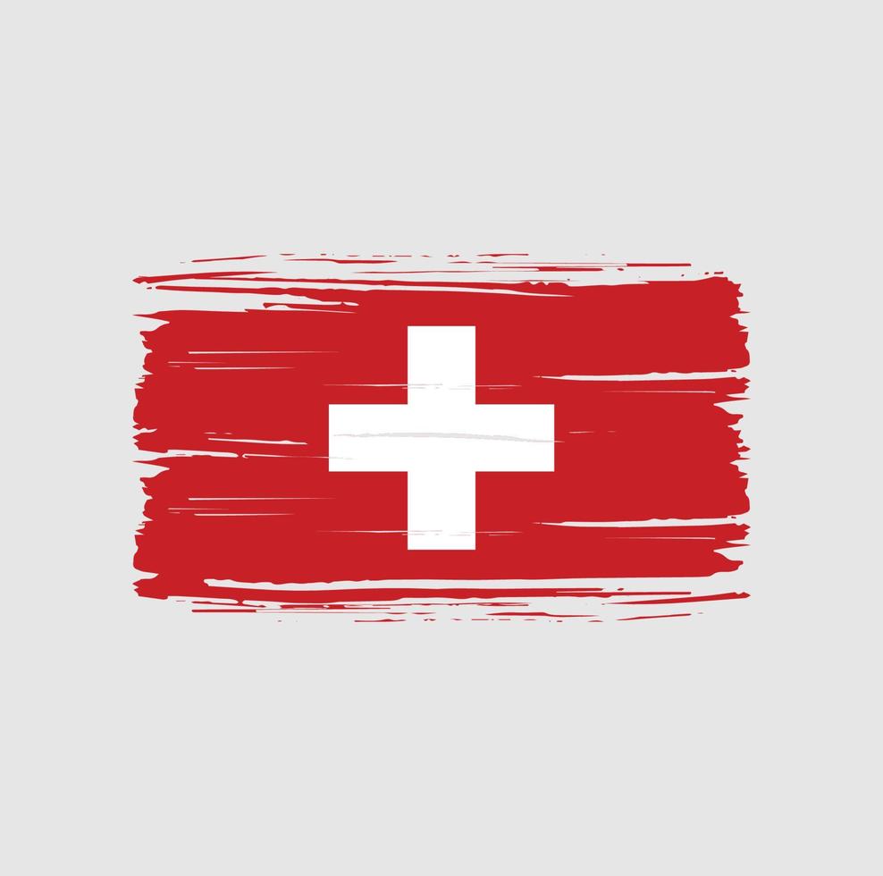 schweiz flagga penseldrag. National flagga vektor